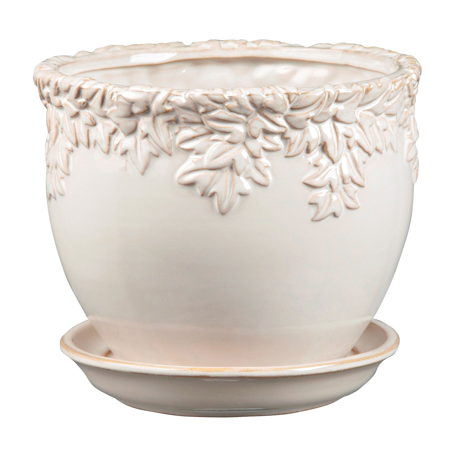 Ivy League Jardiniere with Attached Saucer