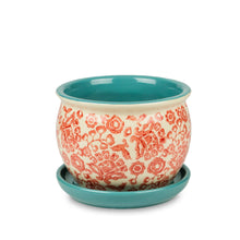 Funky Toile Bowl with Attached Saucer