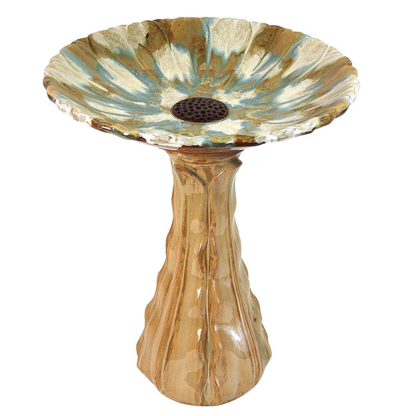 Hand-Painted Ceramic Bird Bath