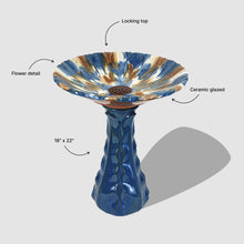 Hand-Painted Ceramic Bird Bath