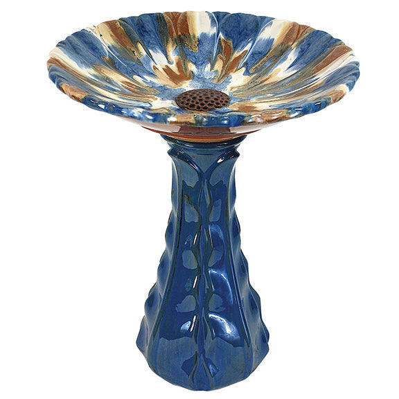 Hand-Painted Ceramic Bird Bath
