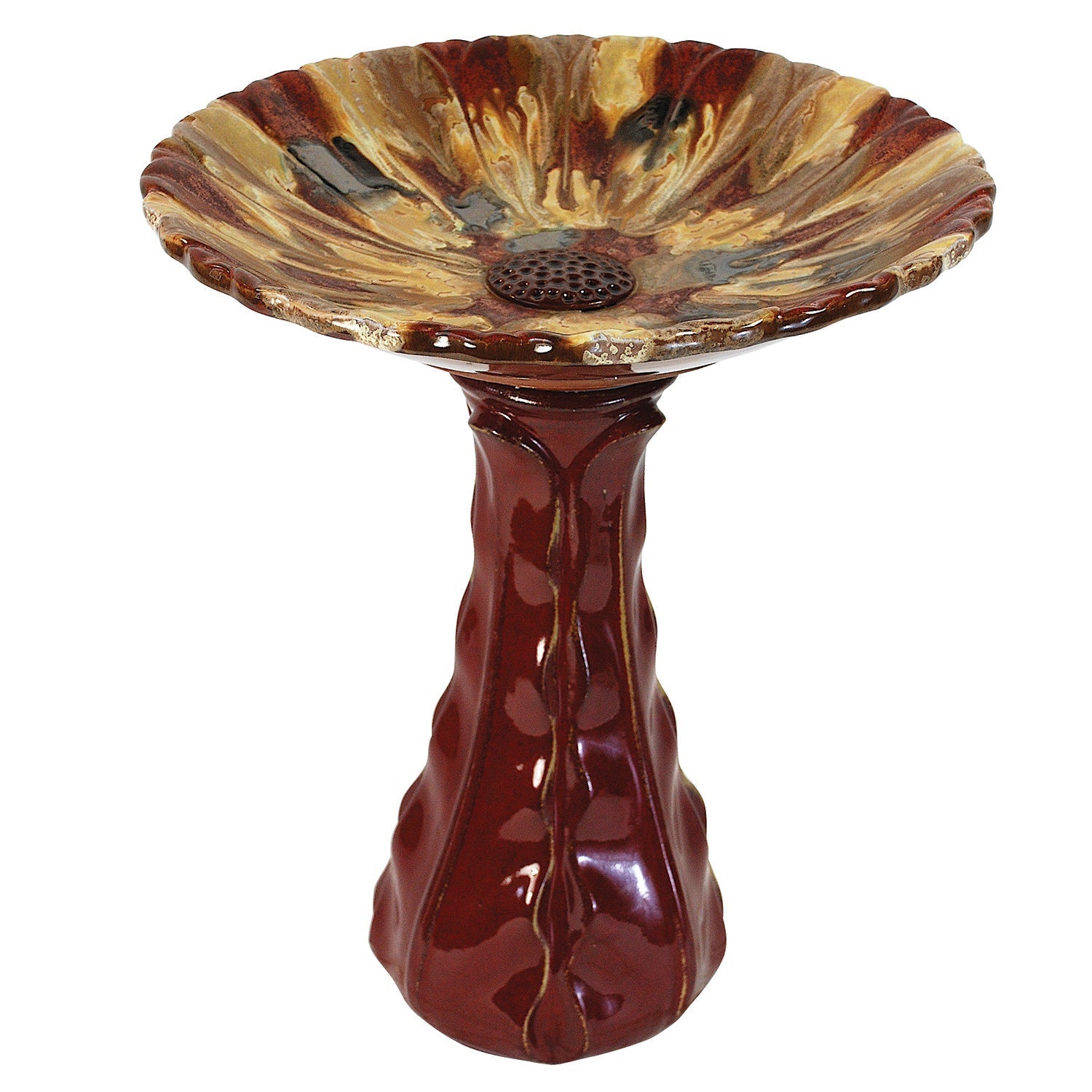 Hand-Painted Ceramic Bird Bath
