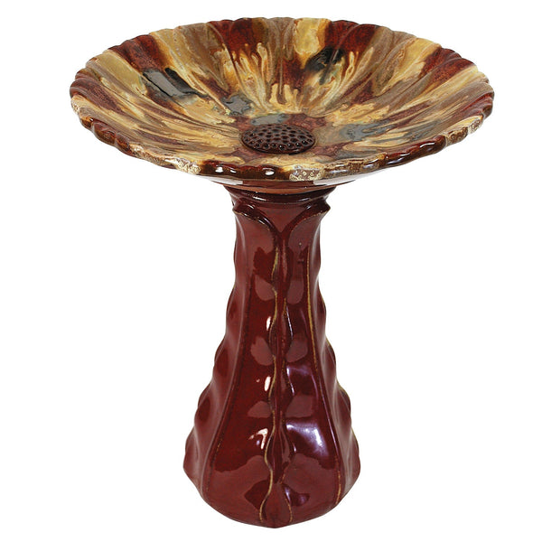 Hand-Painted Ceramic Bird Bath