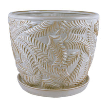 Beach Fern Planter with Attached Saucer