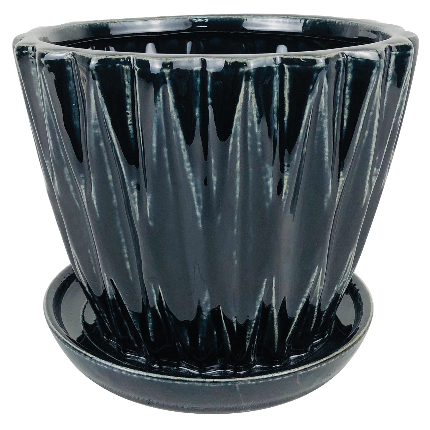 Dimensional Planter with Attached Saucer
