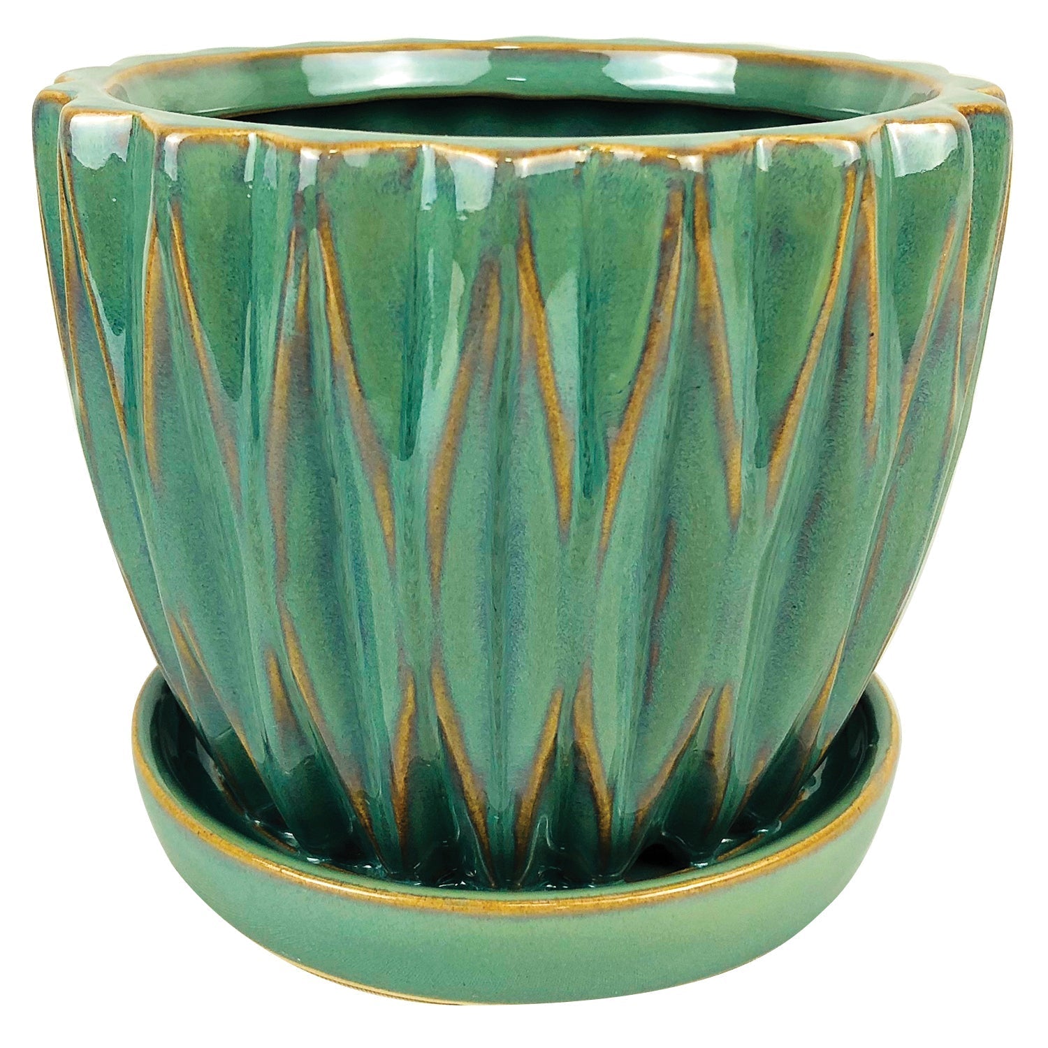Dimensional Planter with Attached Saucer