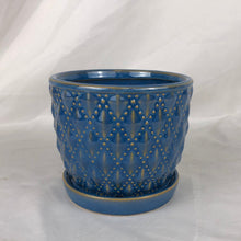 Beaded Diagonal Planter with Attached Saucer