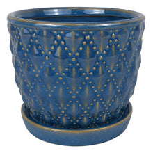 Beaded Diagonal Planter with Attached Saucer