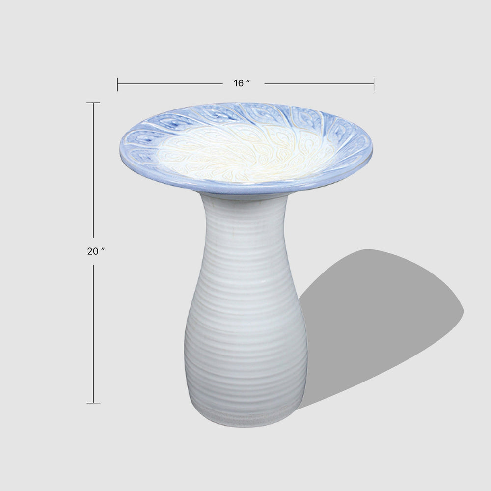Hand-Painted Ceramic Bird Bath