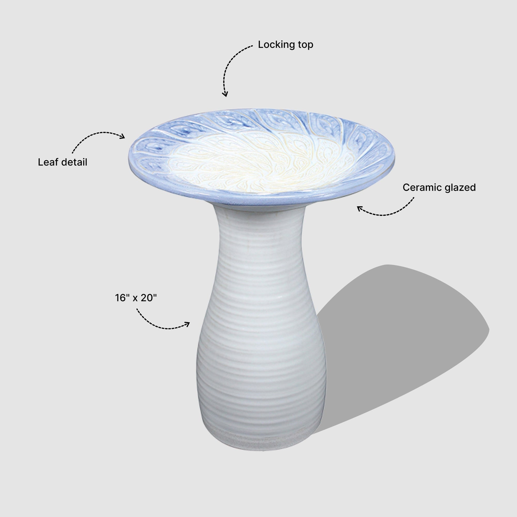 Hand-Painted Ceramic Bird Bath