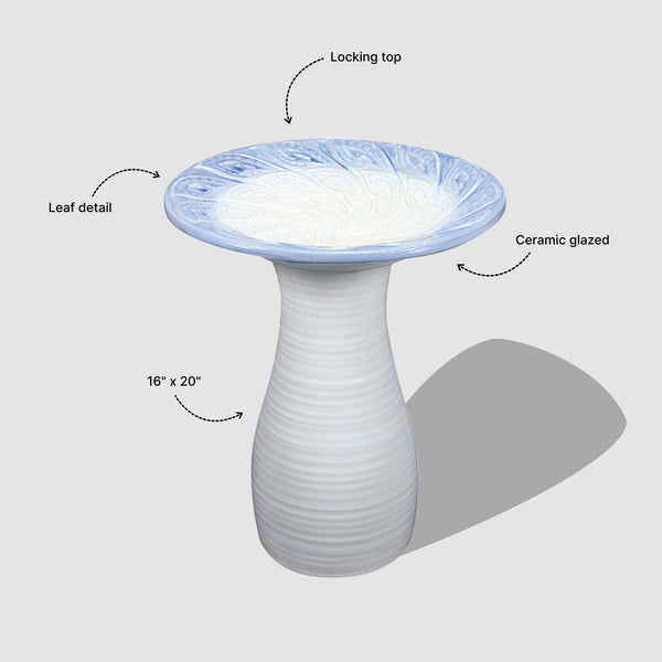 Hand-Painted Ceramic Bird Bath