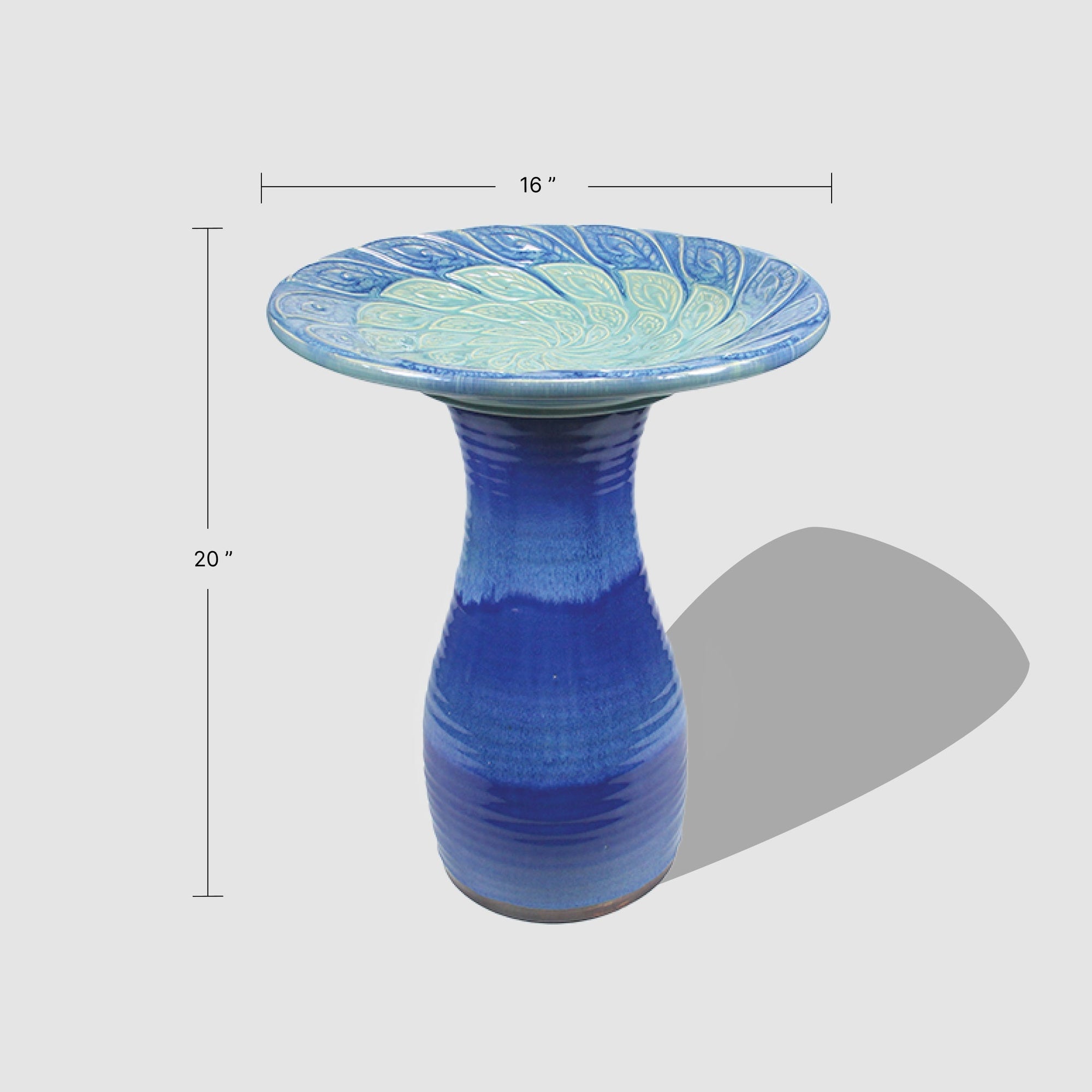 Hand-Painted Ceramic Bird Bath