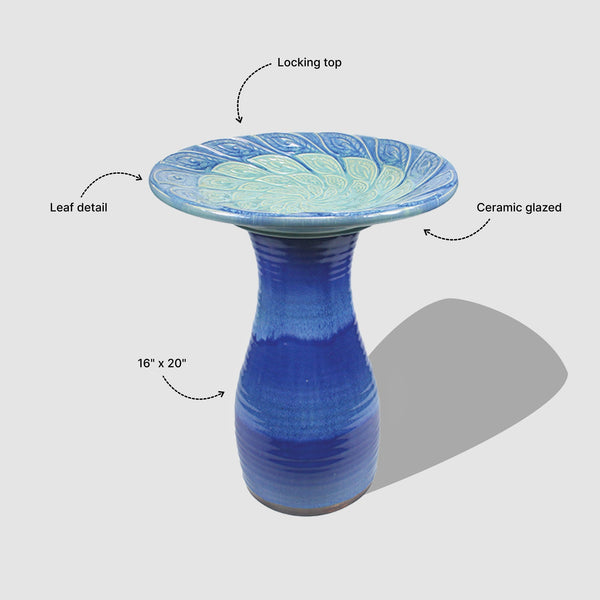 Hand-Painted Ceramic Bird Bath