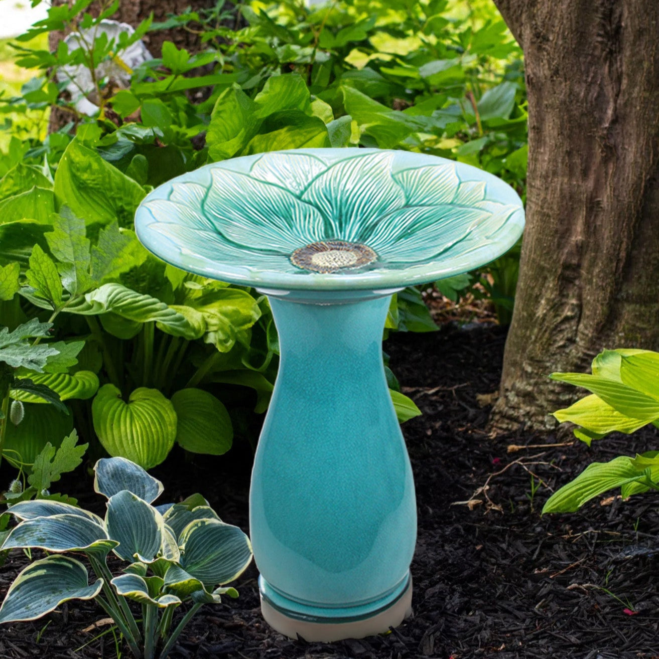 Hand-Painted Ceramic Bird Bath