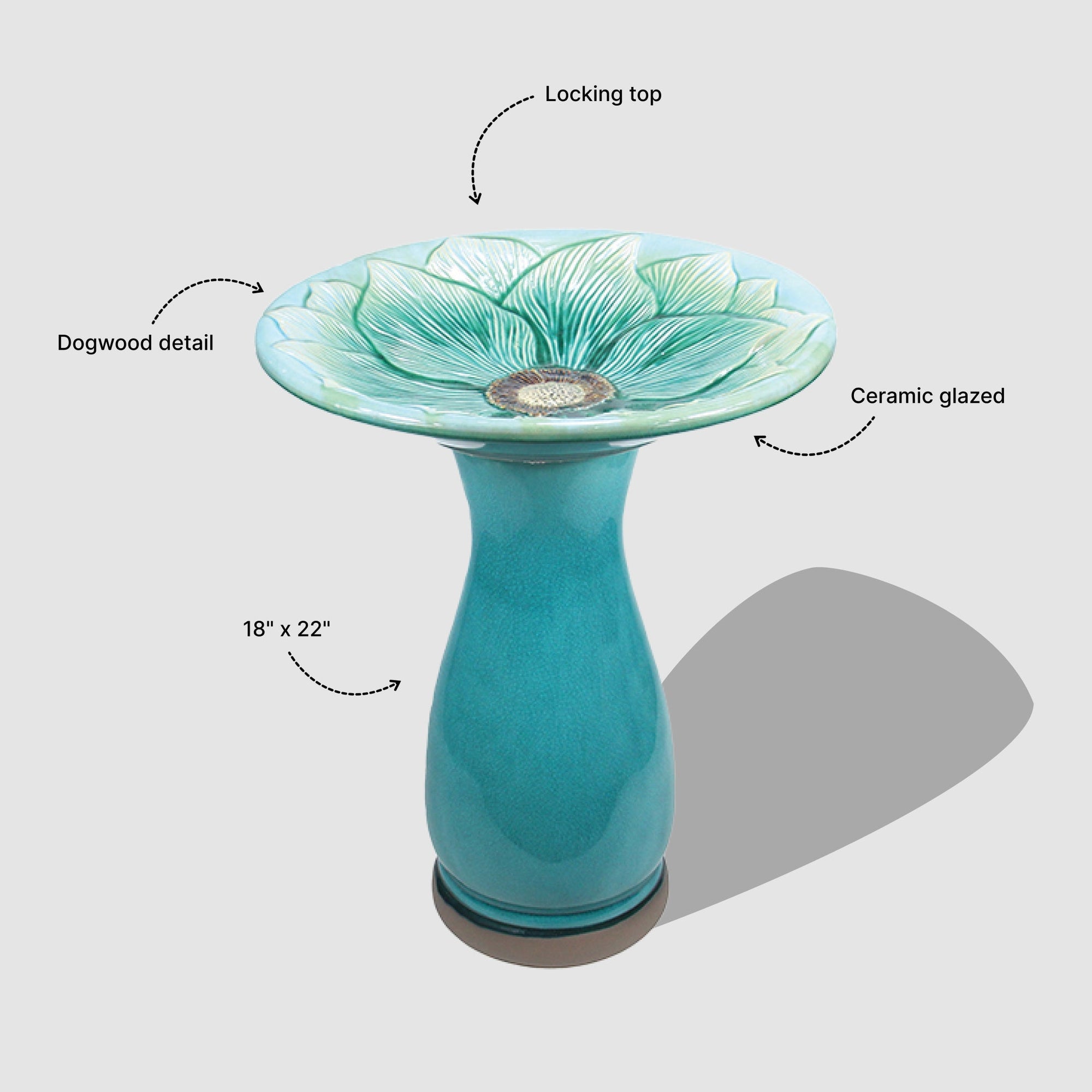 Hand-Painted Ceramic Bird Bath