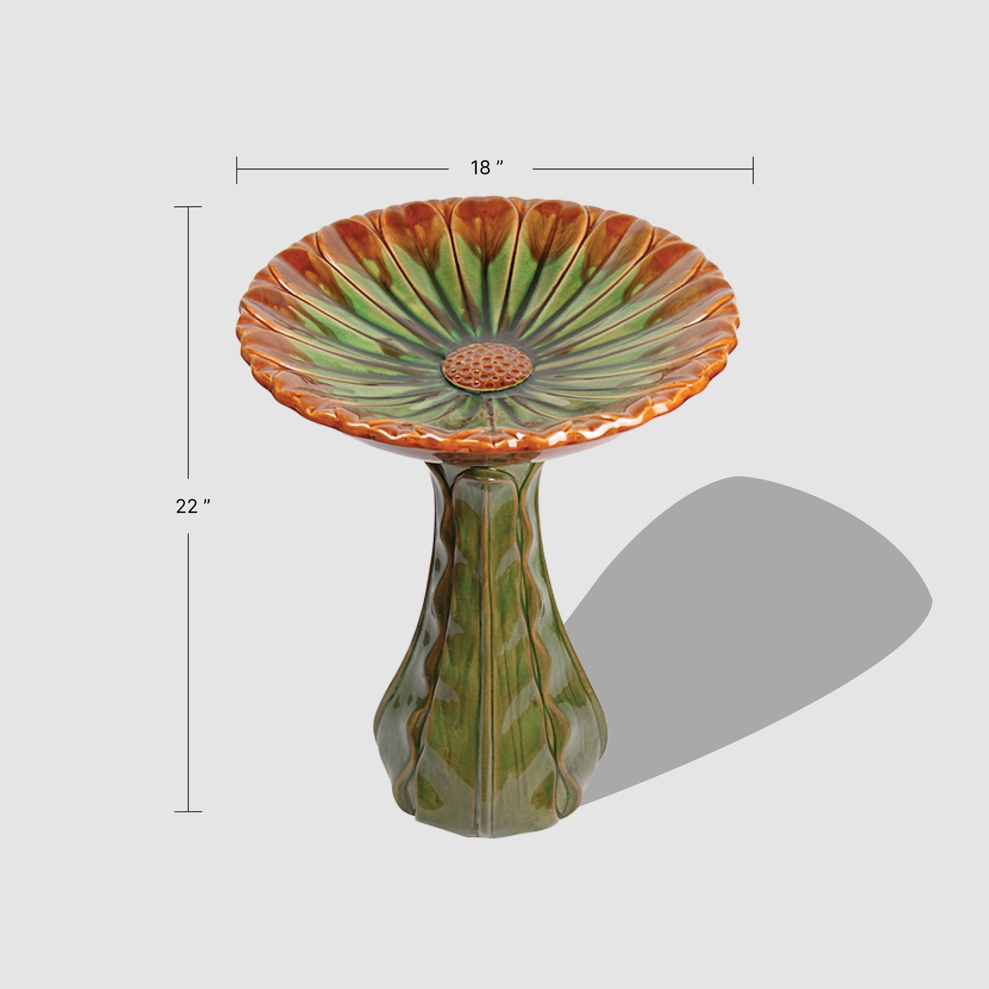 Hand-Painted Ceramic Bird Bath