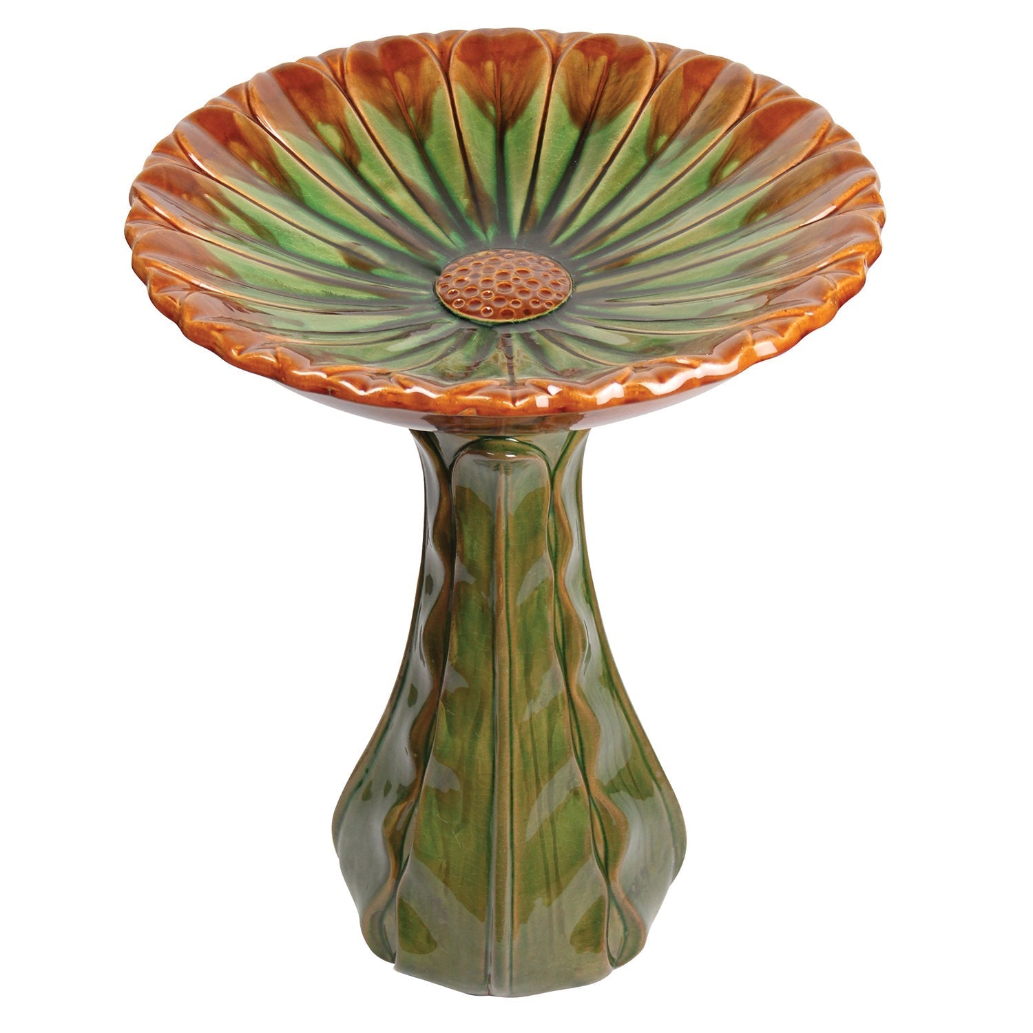 Hand-Painted Ceramic Bird Bath
