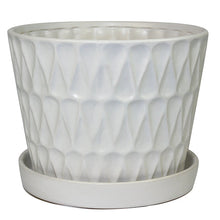 Frequency Pot Ceramic Planter With Attached Saucer
