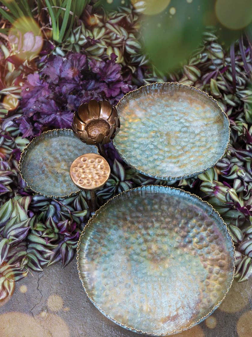 Water Lily Station Birdbath