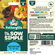Nasturtium Tip Top Mix Seed