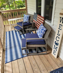 Vertical Stripe Blue & White